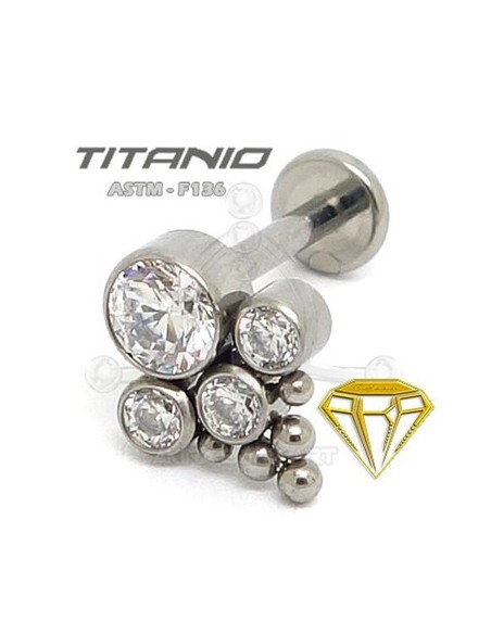 Labret 4 JOYAS con Bolas - Titanio (2) Labret 4 JOYAS con Bolas - Titanio (2)