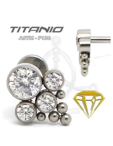 Labret 4 JOYAS con Bolas - Titanio (2)