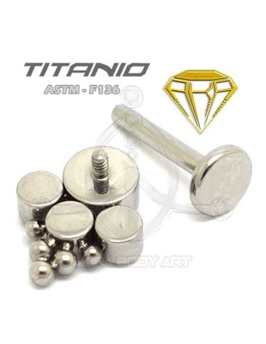 Labret 4 JOYAS con Bolas - Titanio (2)
