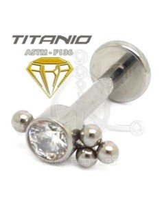Labret JOYA con Bolas - Titanio (2)