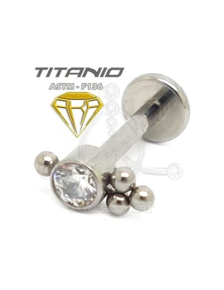 Labret JOYA con Bolas - Titanio (2) Labret JOYA con Bolas - Titanio (2)