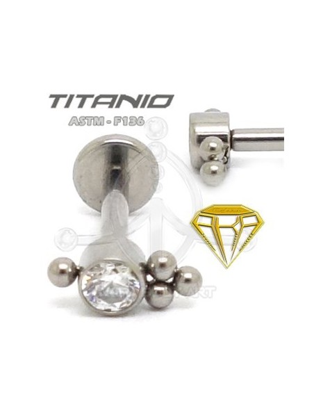 Labret JOYA con Bolas - Titanio (2) Labret JOYA con Bolas - Titanio (2)