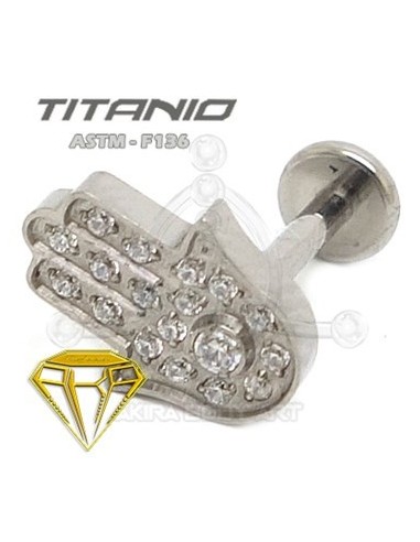 Labret MANO DE FATIMA - Titanio