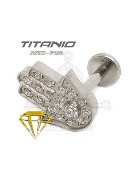 Labret MANO DE FATIMA - Titanio Labret MANO DE FATIMA - Titanio