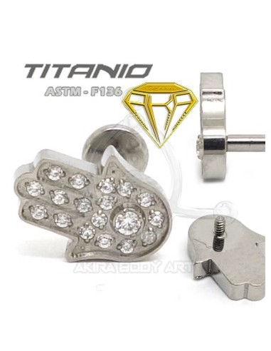 Labret MANO DE FATIMA - Titanio