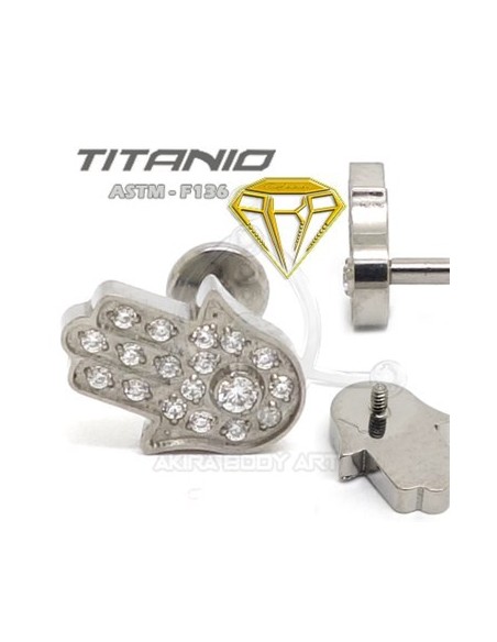 Labret MANO DE FATIMA - Titanio Labret MANO DE FATIMA - Titanio