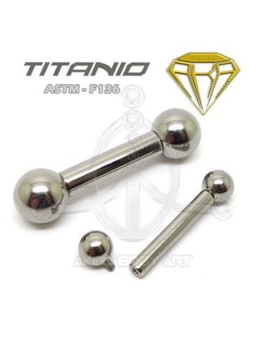 Barbell Titanio. Rosca Interna - GROSOR