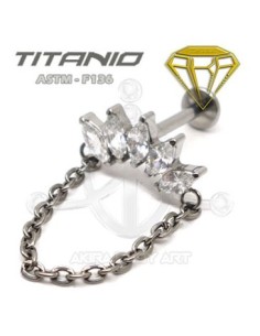 Labret corona de joyas con cadena