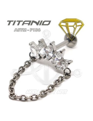 Labret corona de joyas con cadena