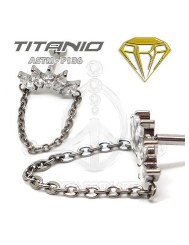 Labret corona de joyas con cadena
