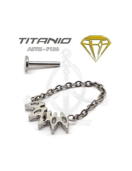 Labret corona de joyas con cadena Labret corona de joyas con cadena