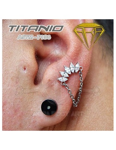 Labret corona de joyas con cadena