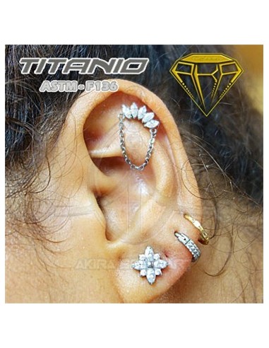 Labret corona de joyas con cadena