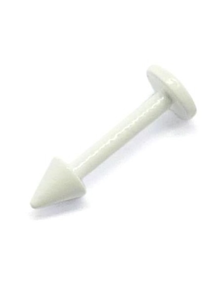 Labret con pincho acero blanco