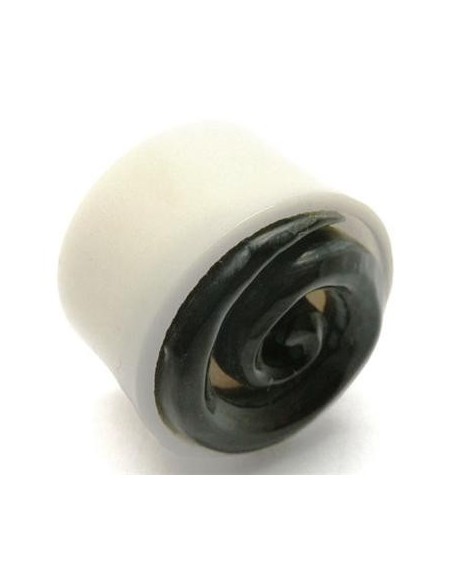 Dilatador hueso blanco con espiral relieve negra Dilatador hueso blanco con espiral relieve negra
