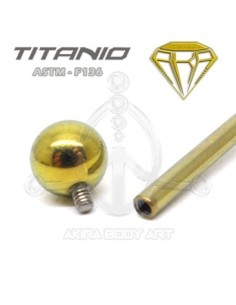 Barbell Titanio. Rosca Interna - ANODIZADO ORO