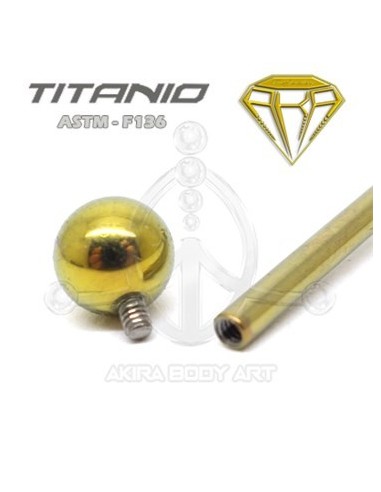 Barbell Titanio. Rosca Interna - ANODIZADO ORO