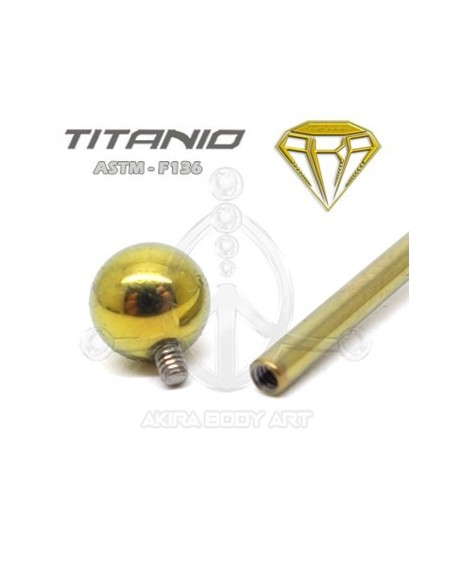 Barbell Titanio. Rosca Interna - ANODIZADO ORO Barbell Titanio. Rosca Interna - ANODIZADO ORO