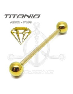 Barbell Titanio. Rosca Interna - ANODIZADO ORO 2