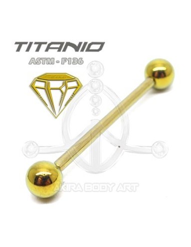 Barbell Titanio. Rosca Interna - ANODIZADO ORO
