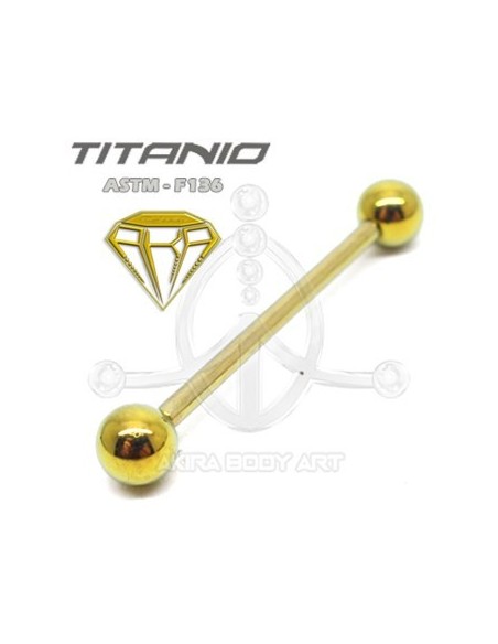 Barbell Titanio. Rosca Interna - ANODIZADO ORO Barbell Titanio. Rosca Interna - ANODIZADO ORO
