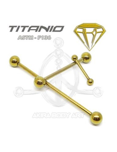 Barbell Titanio. Rosca Interna - ANODIZADO ORO