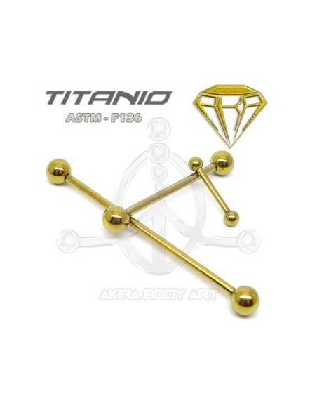 Barbell Titanio. Rosca Interna - ANODIZADO ORO Barbell Titanio. Rosca Interna - ANODIZADO ORO