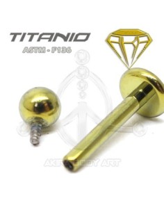 Labret Titanio. Rosca Interna - ANODIZADO ORO