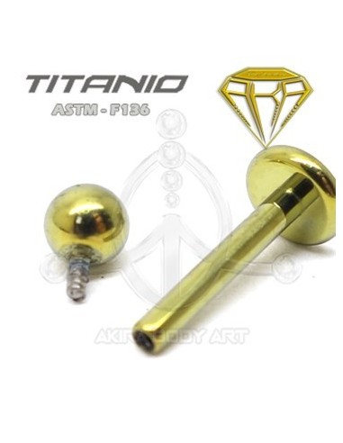 Labret Titanio. Rosca Interna - ANODIZADO ORO