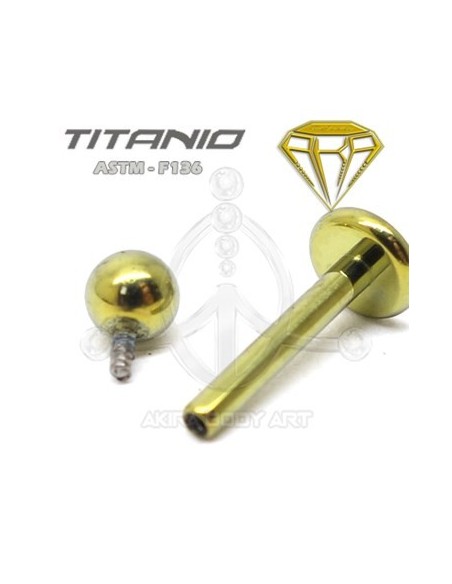 Labret Titanio. Rosca Interna - ANODIZADO ORO Labret Titanio. Rosca Interna - ANODIZADO ORO
