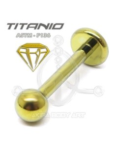 Labret Titanio. Rosca Interna - ANODIZADO ORO 2