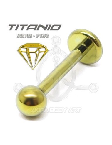 Labret Titanio. Rosca Interna - ANODIZADO ORO