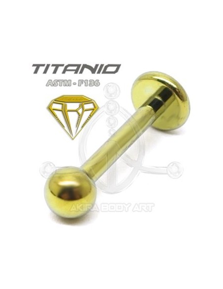 Labret Titanio. Rosca Interna - ANODIZADO ORO Labret Titanio. Rosca Interna - ANODIZADO ORO