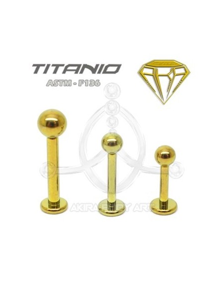 Labret Titanio. Rosca Interna - ANODIZADO ORO Labret Titanio. Rosca Interna - ANODIZADO ORO