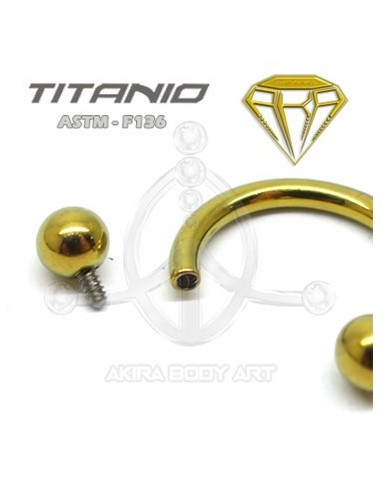 Circular Barbell Titanio R. Interna - ANOD. ORO
