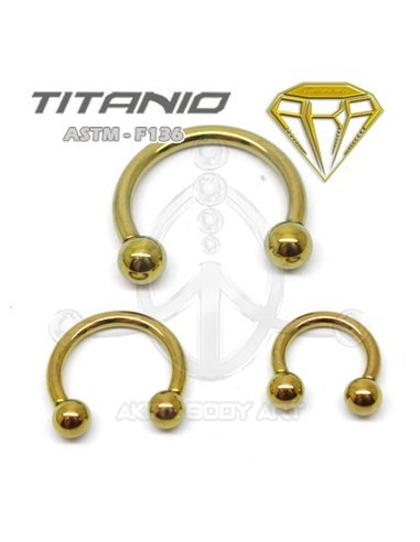 Circular Barbell Titanio R. Interna - ANOD. ORO