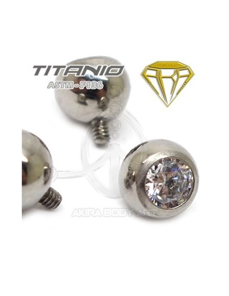 Bola con joya - Titanio Rosca Interna