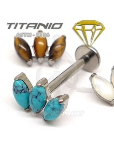 Labret 3 Pétalos - Titanio Rosca Interna
