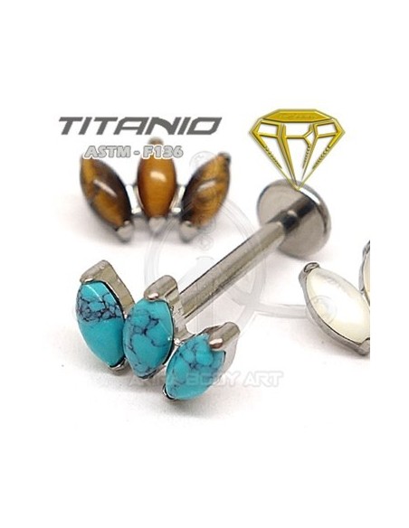 Labret 3 Pétalos - Titanio Rosca Interna Labret 3 Pétalos - Titanio Rosca Interna