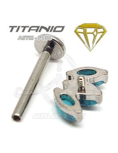 Labret 3 Pétalos - Titanio Rosca Interna