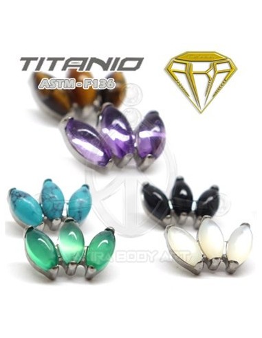 Labret 3 Pétalos - Titanio Rosca Interna