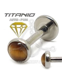 Labret titanio ROSCA INTERNA - OJO DE TIGRE