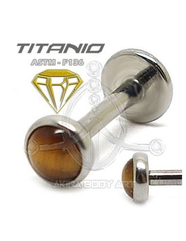 Labret titanio ROSCA INTERNA - OJO DE TIGRE
