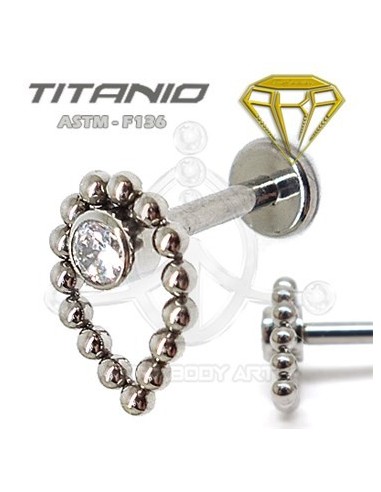 Labret Lágrima y Joya  – Titanio Rosca Interna