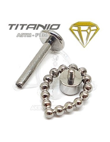 Labret Lágrima y Joya  – Titanio Rosca Interna