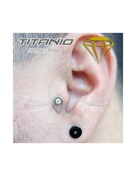 Labret Lágrima y Joya  – Titanio Rosca Interna Labret Lágrima y Joya  – Titanio Rosca Interna