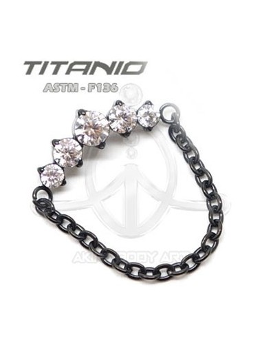 Repuesto corona de joyas con cadena - NEGRO