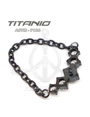 Repuesto corona de joyas con cadena - NEGRO