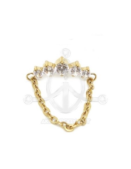 Repuesto corona de joyas con cadena - Oro