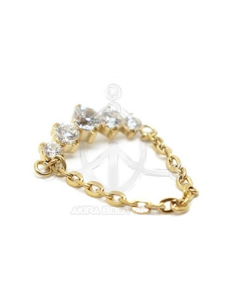 Repuesto corona de joyas con cadena - Oro